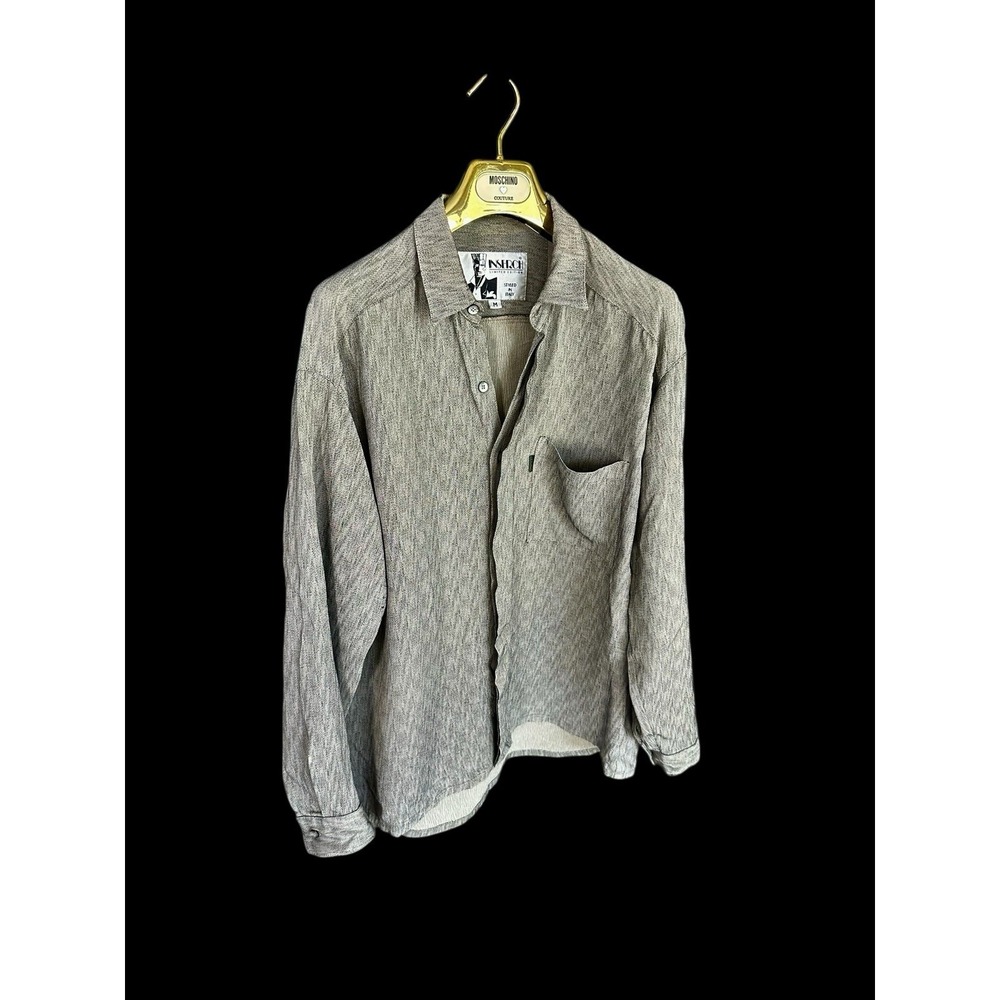 Vintage Inserch Shirt Mens Medium Long Sleeve‎ Button Up Casual Distressed